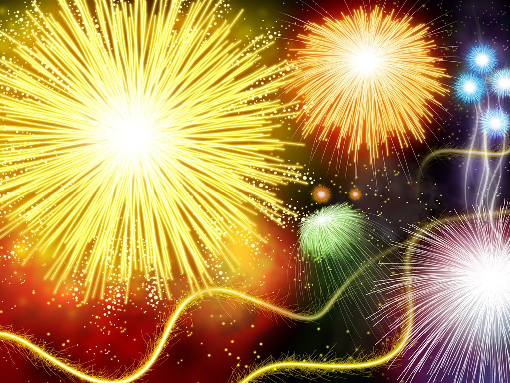 Farbenprächtiges Feuerwerk HD Wallpaper #18 - 1024x768