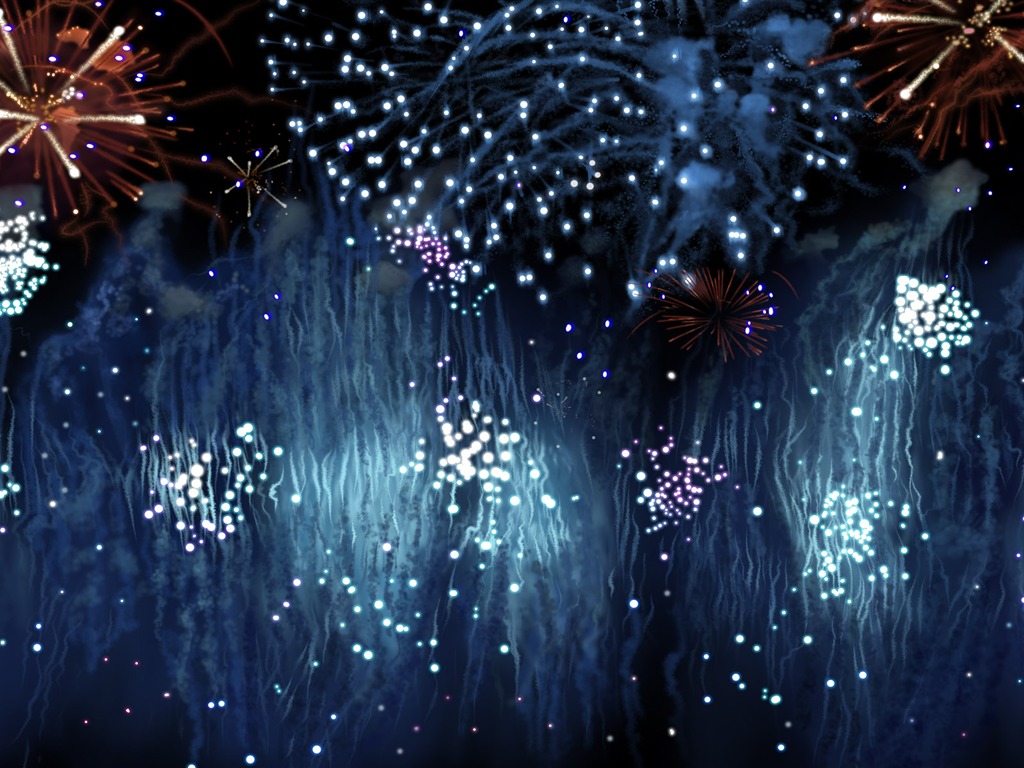 feux d'artifice coloré fond d'écran HD #19 - 1024x768