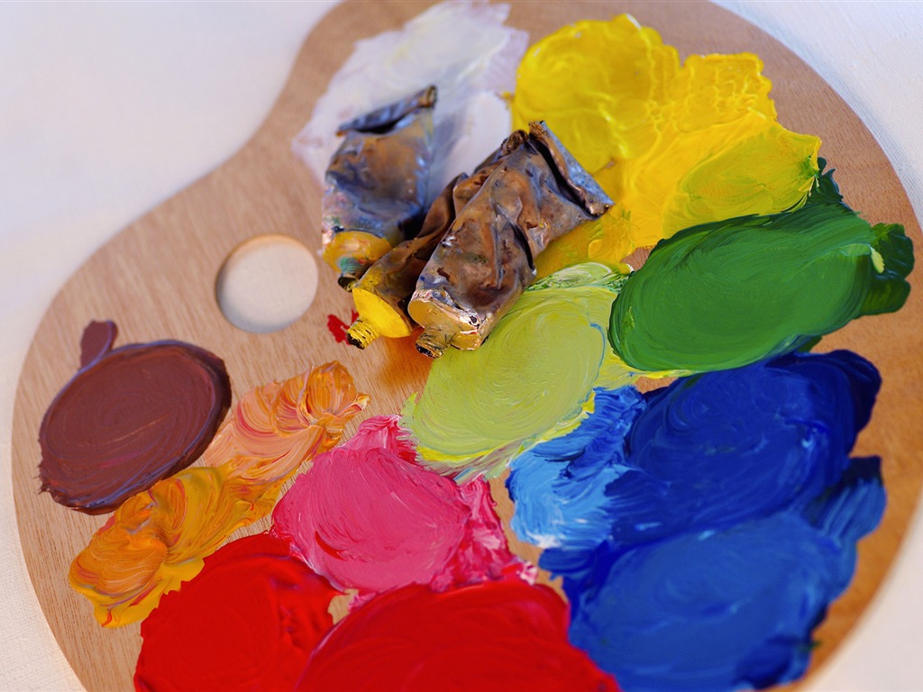 Colorful wallpaper paint brushes (1) #16 - 1024x768