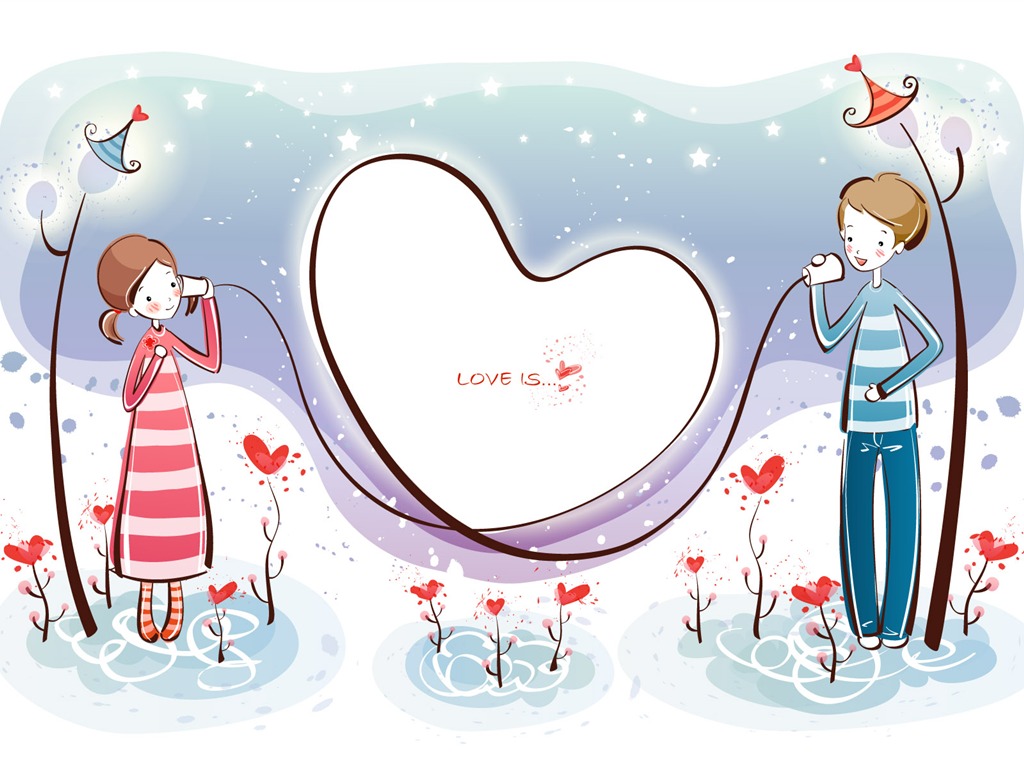 Kreslený Valentýna Tapety na plochu (1) #1 - 1024x768