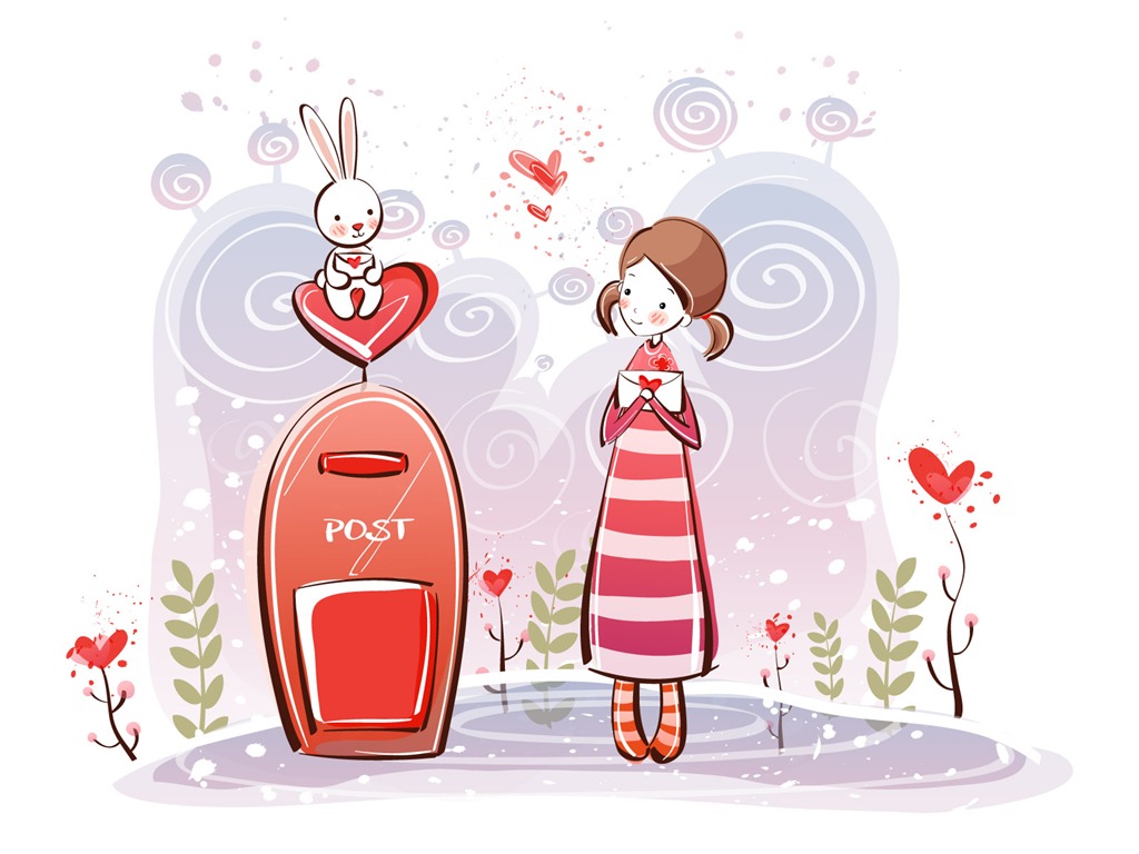 Kreslený Valentýna Tapety na plochu (1) #10 - 1024x768