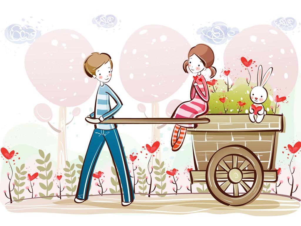 Kreslený Valentýna Tapety na plochu (1) #11 - 1024x768