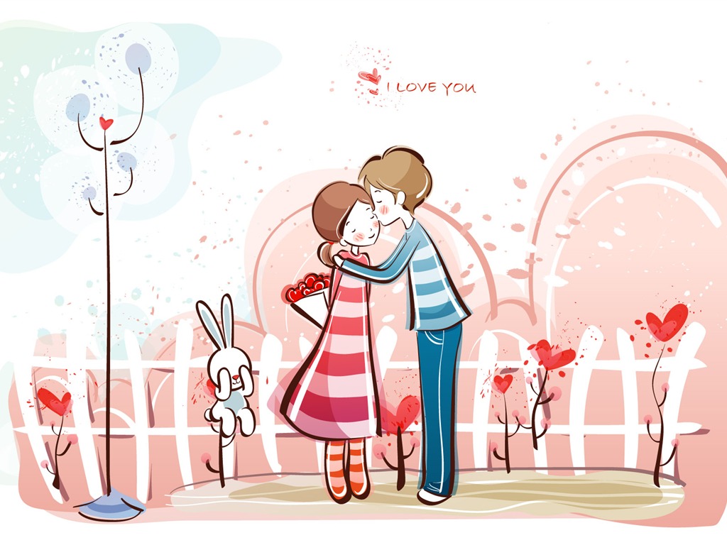 fondos de pantalla de dibujos animados de San Valentín (1) #19 - 1024x768