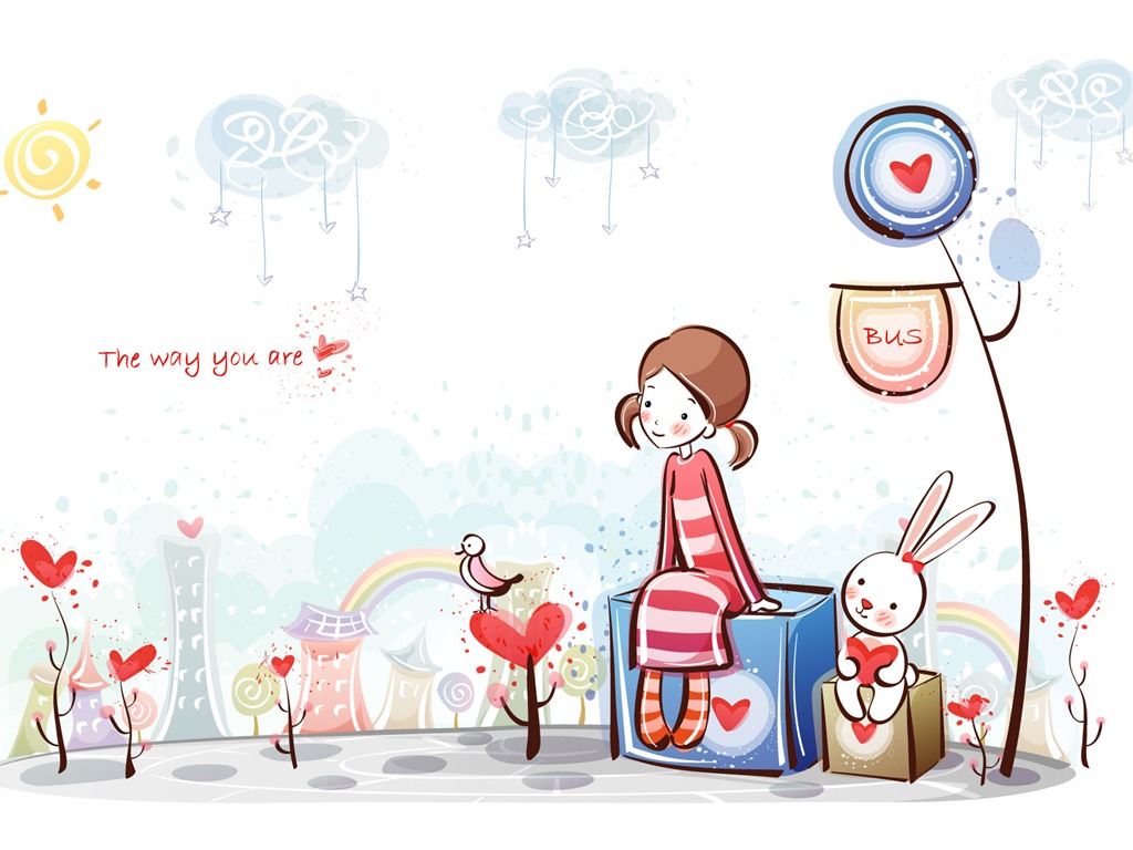 Cartoon Valentine's Day wallpapers (2) #6 - 1024x768