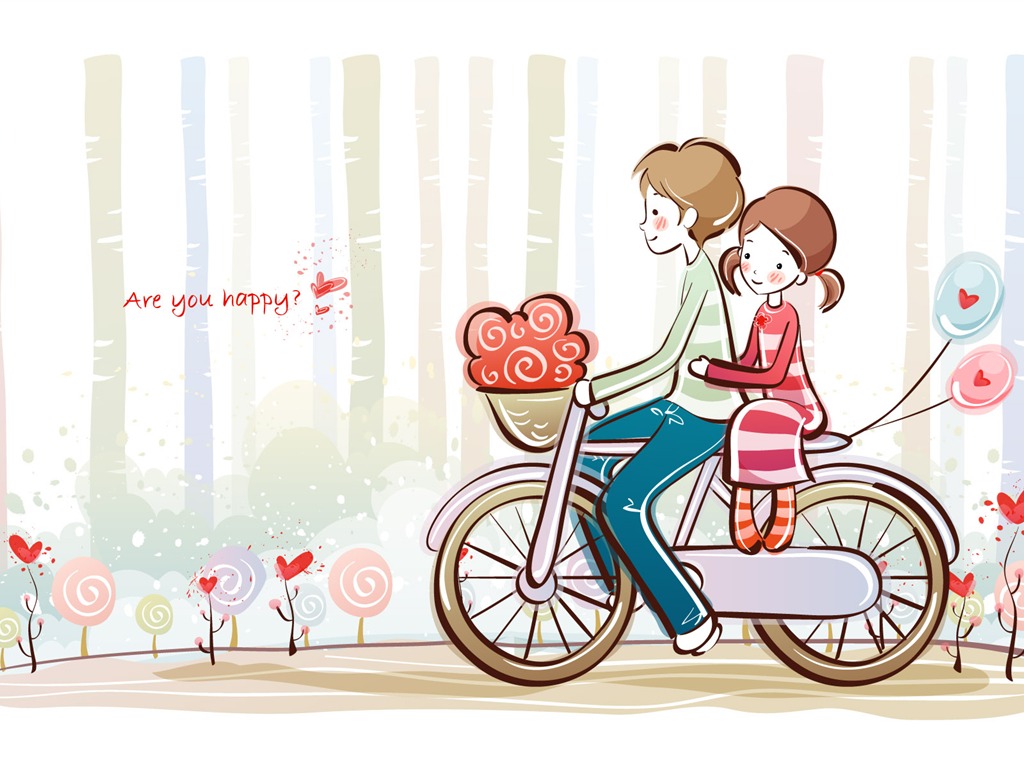 Cartoon Valentine's Day wallpapers (2) #12 - 1024x768