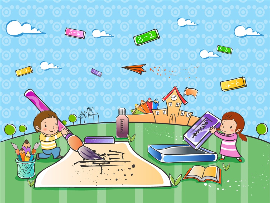 vectores de dibujos animados fondos de escritorio de la infancia (2) #10 - 1024x768