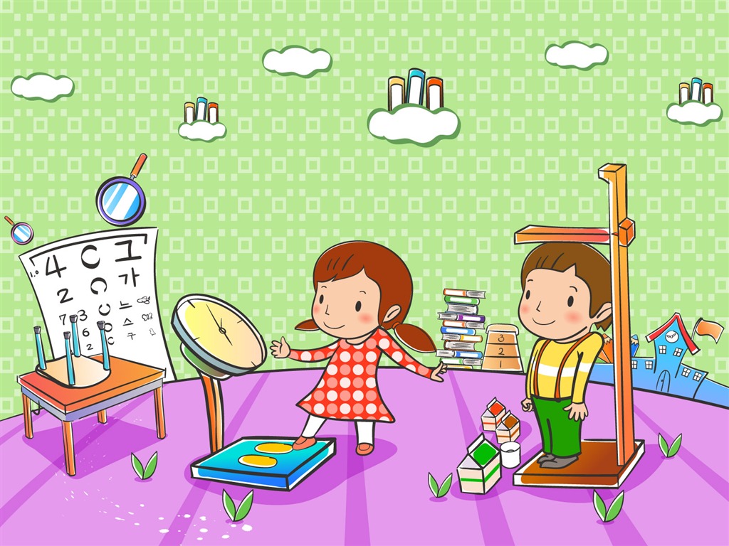 Vector cartoon childhood wallpaper (2) #16 - 1024x768