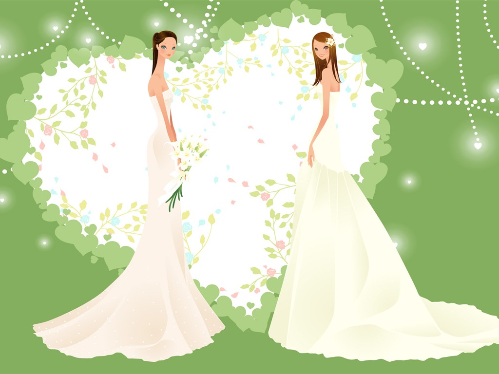 Vector wallpaper wedding bride (1) #5 - 1024x768