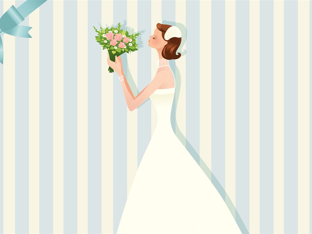 Vector wallpaper wedding bride (1) #9 - 1024x768