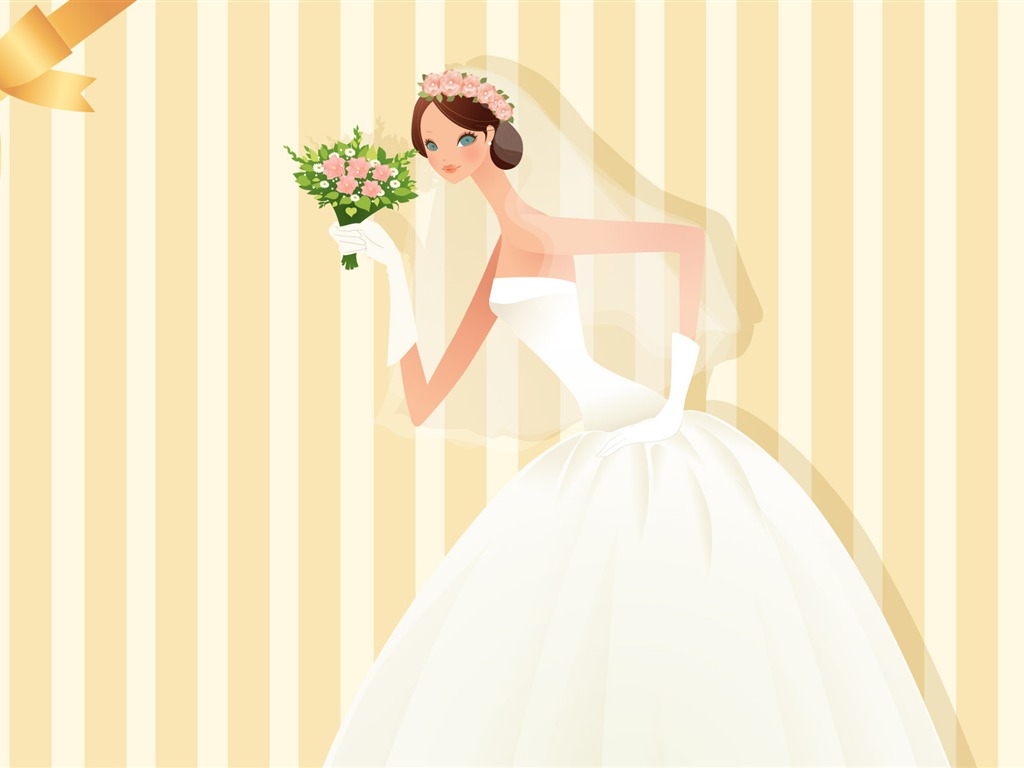 Vector mariée mariage papier peint (1) #10 - 1024x768