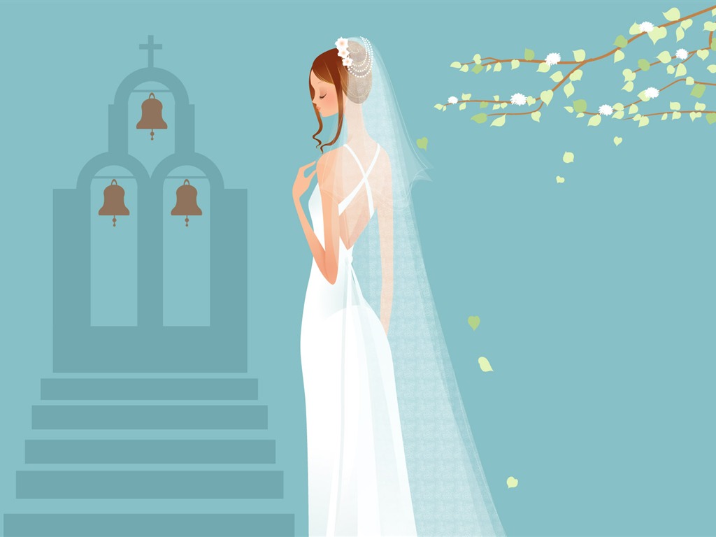 Vector wallpaper wedding bride (1) #15 - 1024x768