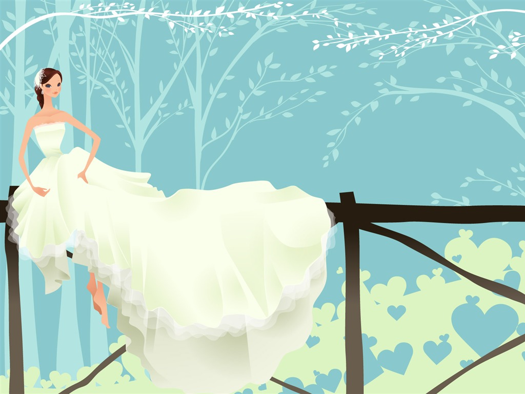 Vector Wallpaper Hochzeit Braut (1) #17 - 1024x768