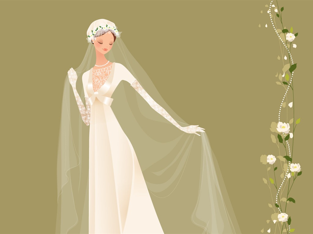 Vector wallpaper wedding bride (1) #18 - 1024x768