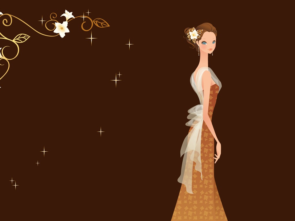 Vector wallpaper wedding bride (1) #19 - 1024x768