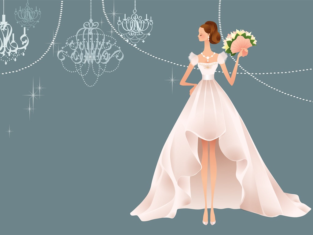 Vector Wallpaper Hochzeit Braut (1) #20 - 1024x768