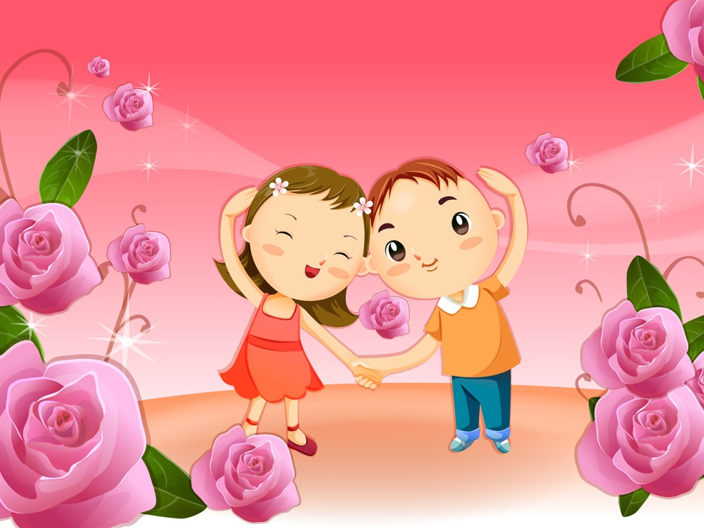 Valentinstag Love Vector Wallpaper (1) #14 - 1024x768