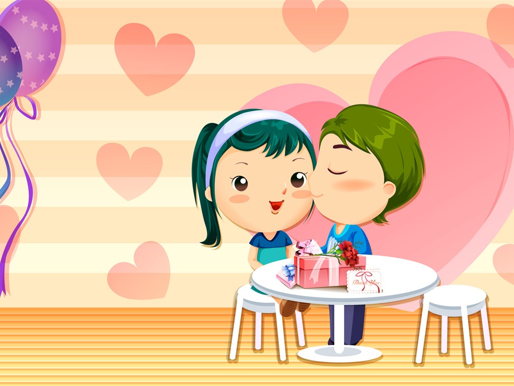 Valentinstag Love Vector Wallpaper (2) #18 - 1024x768