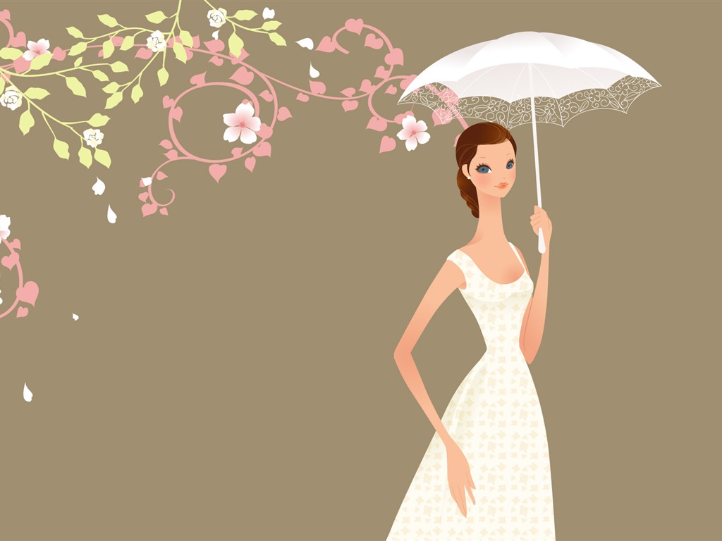 Vector Wallpaper Hochzeit Braut (2) #1 - 1024x768