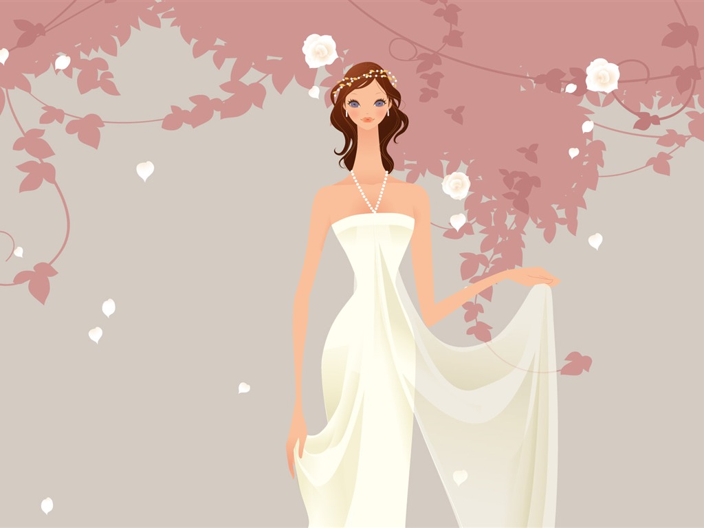 Vector Wallpaper Hochzeit Braut (2) #2 - 1024x768