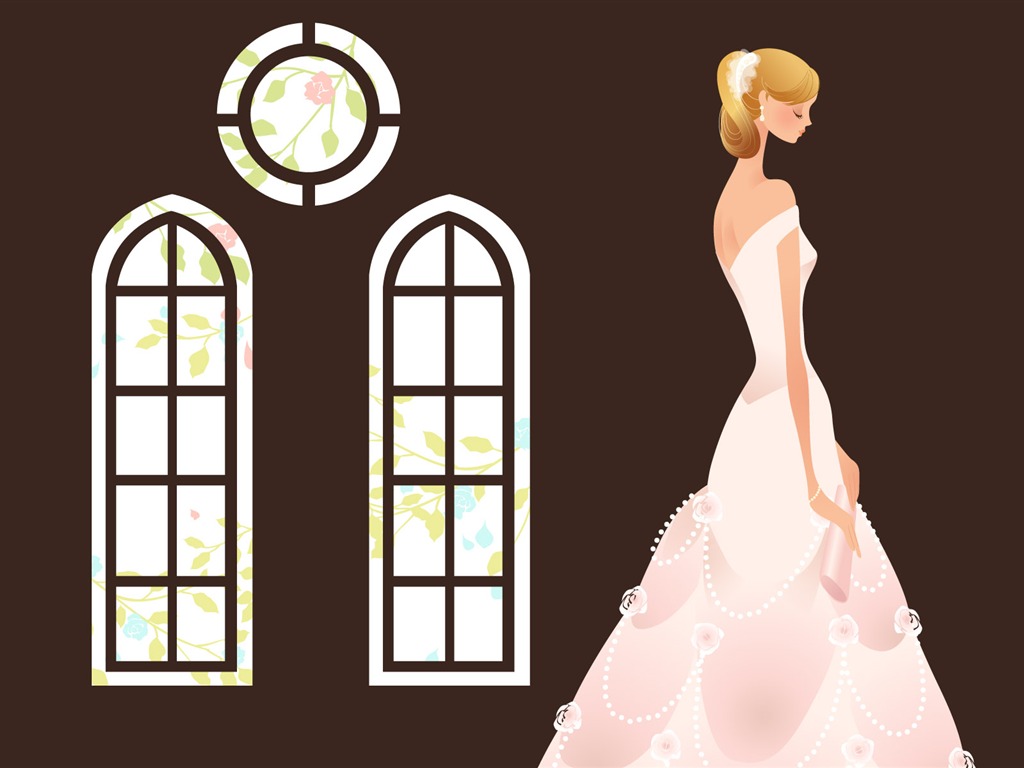 Vector wallpaper wedding bride (2) #15 - 1024x768