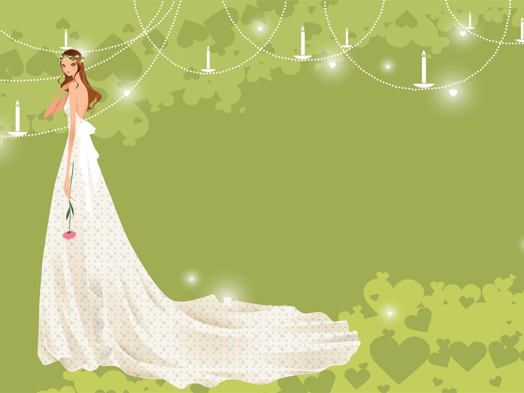 Vector wallpaper wedding bride (2) #19 - 1024x768