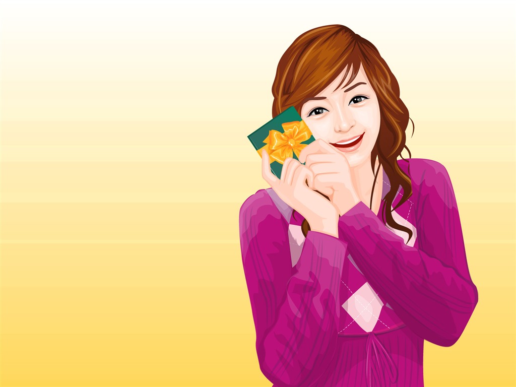Vector collection of women wallpaper (2) #12 - 1024x768