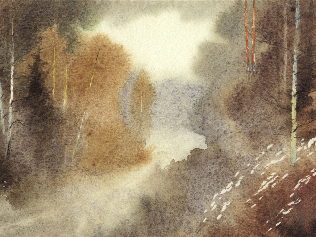 水彩景色 手绘壁纸(二)10 - 1024x768