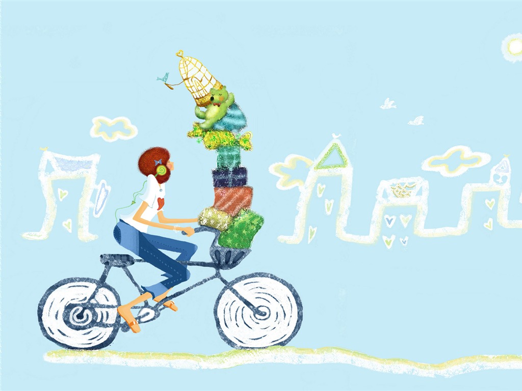 手繪浪漫女孩 壁紙(一) #16 - 1024x768