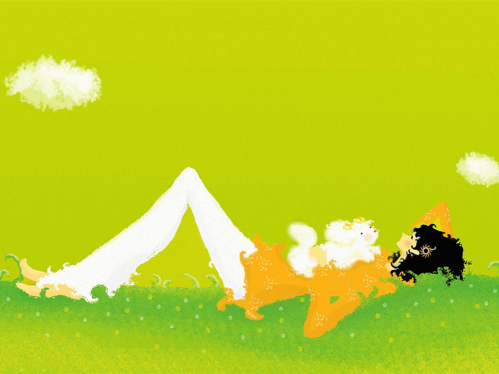 手繪浪漫女孩 壁紙(一) #17 - 1024x768