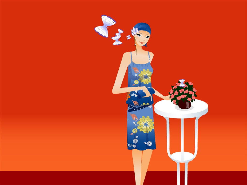Vector collection of women wallpaper (4) #18 - 1024x768