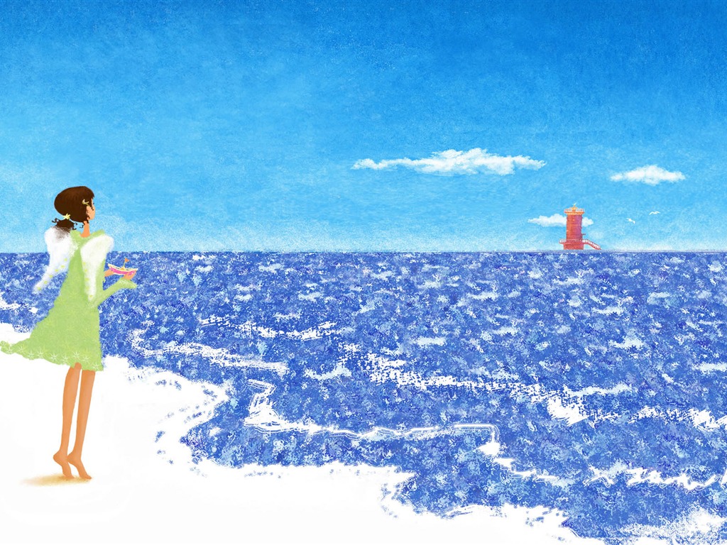 手繪浪漫女孩 壁紙(二) #3 - 1024x768