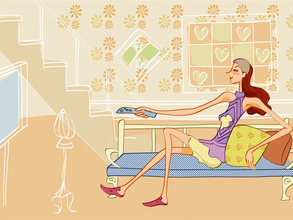 Fashion Girls Vector Wallpaper (1) #19 - 1024x768