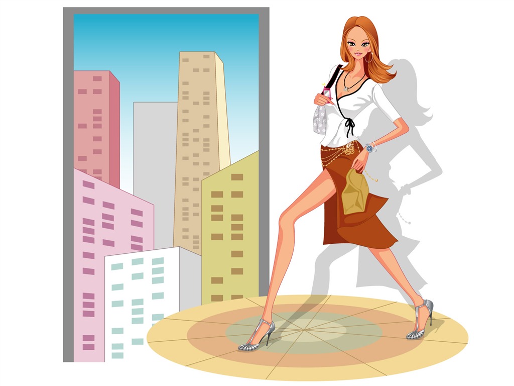 Vector collection of women wallpaper (6) #8 - 1024x768