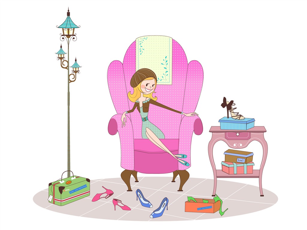 Vector Fashion Girls Wallpaper (2) #15 - 1024x768