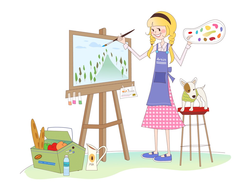 Vector Fashion Girls Wallpaper (3) #1 - 1024x768