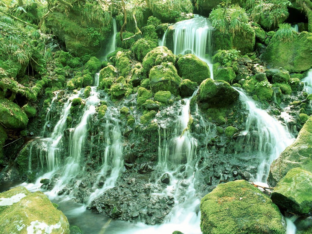 Cascada arroyos fondo de pantalla (2) #2 - 1024x768