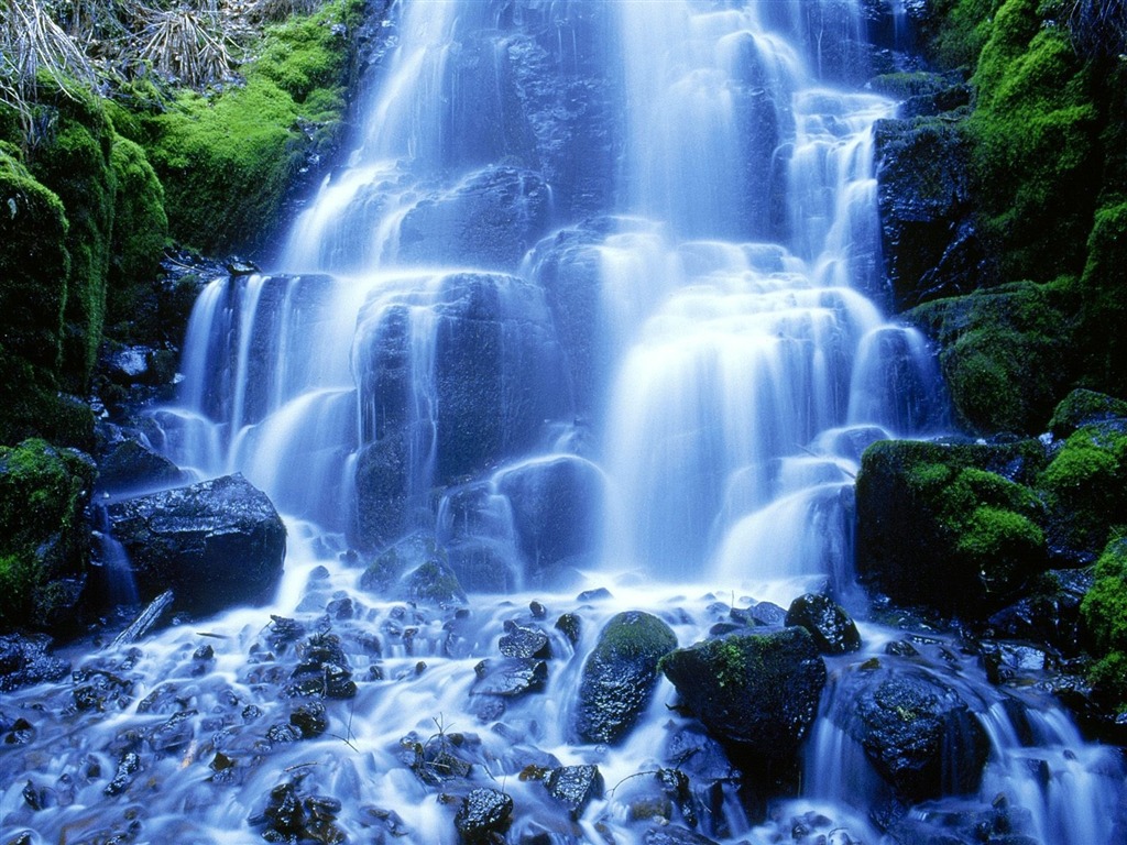 Cascada arroyos fondo de pantalla (3) #11 - 1024x768