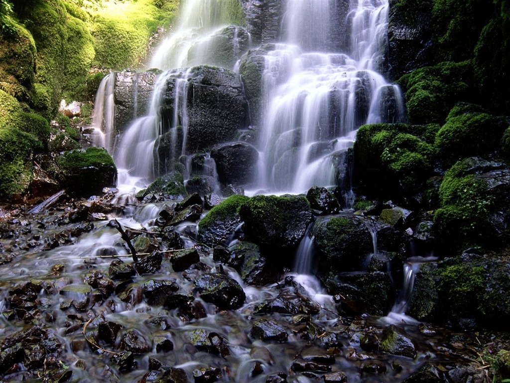 Cascada arroyos fondo de pantalla (3) #12 - 1024x768