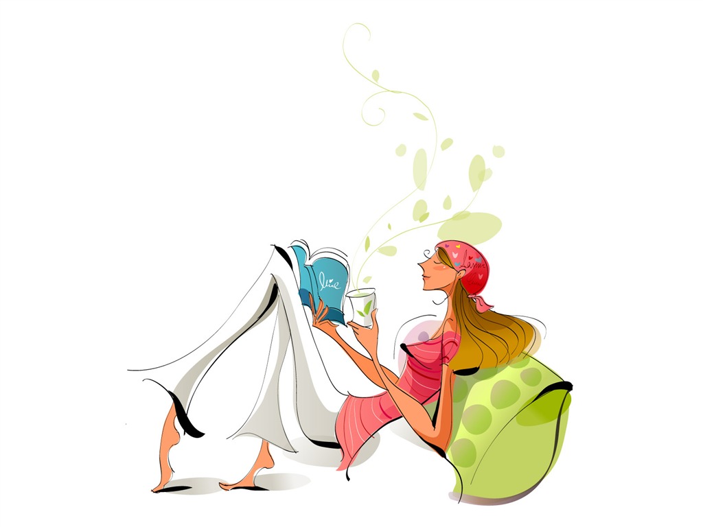 Vector Fashion Girls Wallpaper (7) #6 - 1024x768