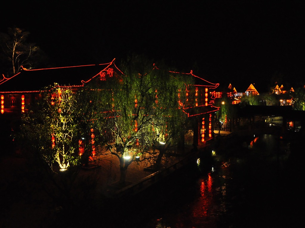 Lijiang Ancient Town Night (Old Hong OK works) #10 - 1024x768
