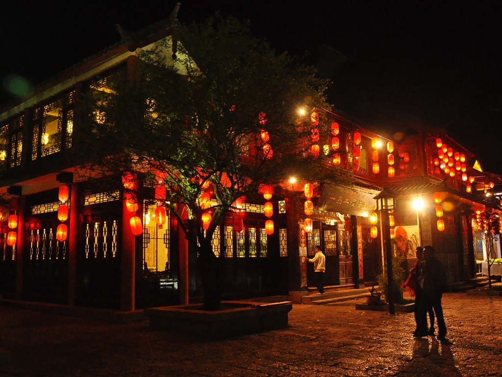 Lijiang Ancient Town Night (Old Hong OK works) #14 - 1024x768