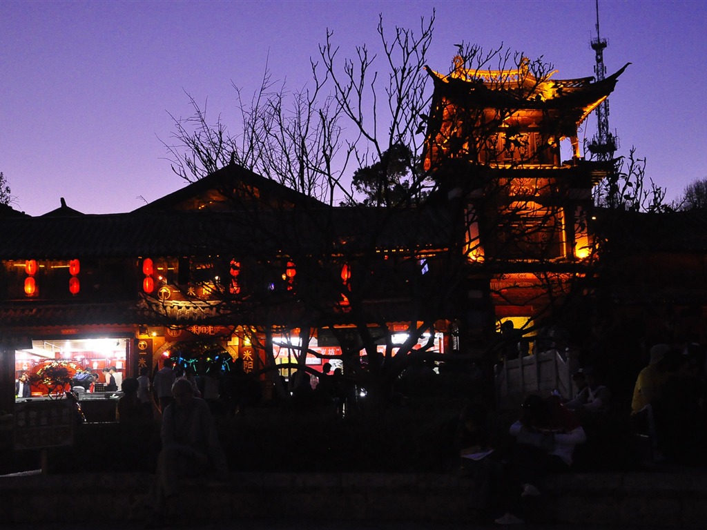 Lijiang Ancient Town Night (Old Hong OK works) #25 - 1024x768