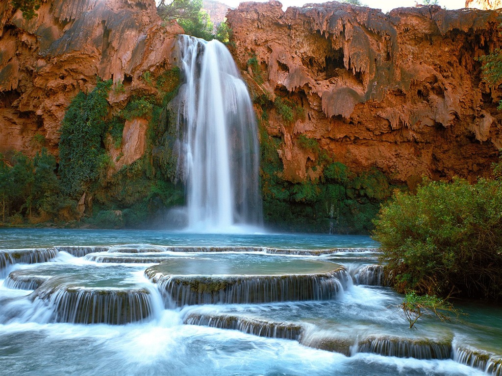 Cascada arroyos fondo de pantalla (6) #18 - 1024x768