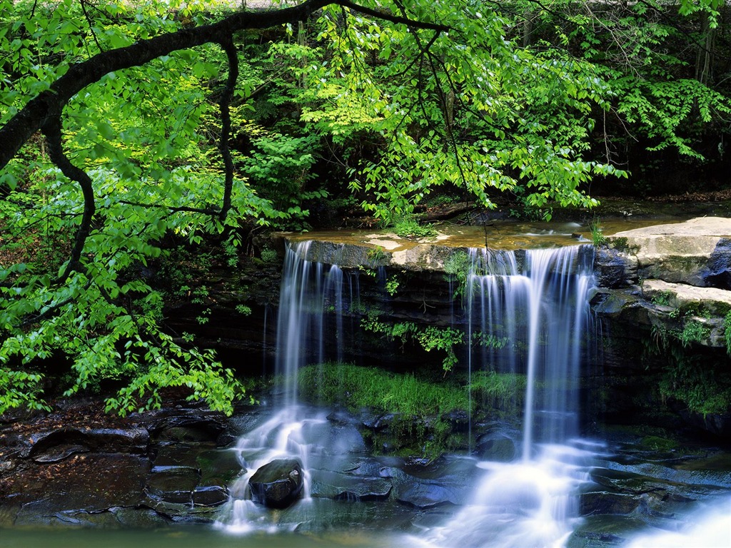 Waterfall streams wallpaper (7) #18 - 1024x768