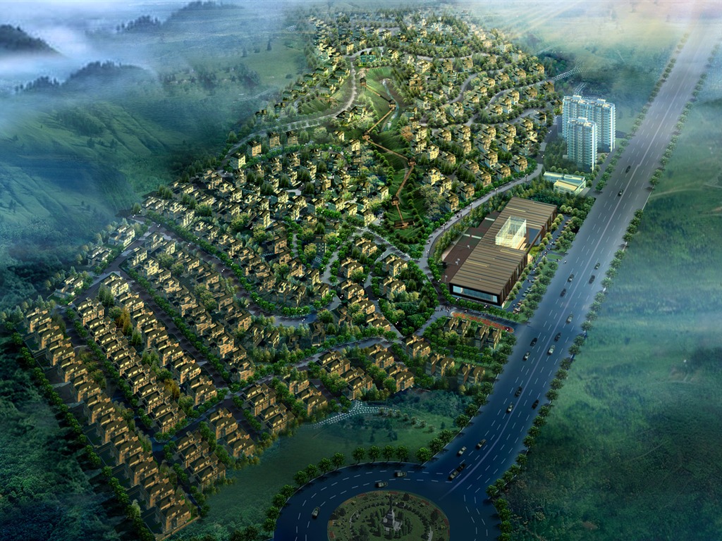 建築園林效果 高清壁紙(一) #4 - 1024x768