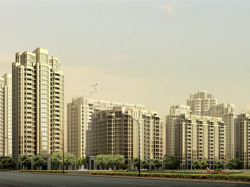 建築園林效果 高清壁紙(一) #7 - 1024x768