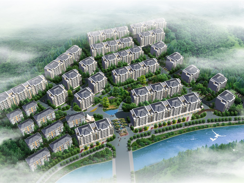 建築園林效果 高清壁紙(一) #9 - 1024x768