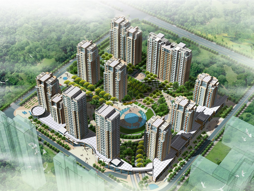 建築園林效果 高清壁紙(一) #10 - 1024x768