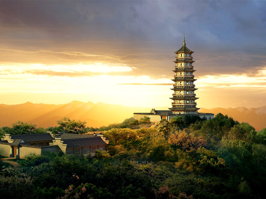建築園林效果 高清壁紙(一) #13 - 1024x768