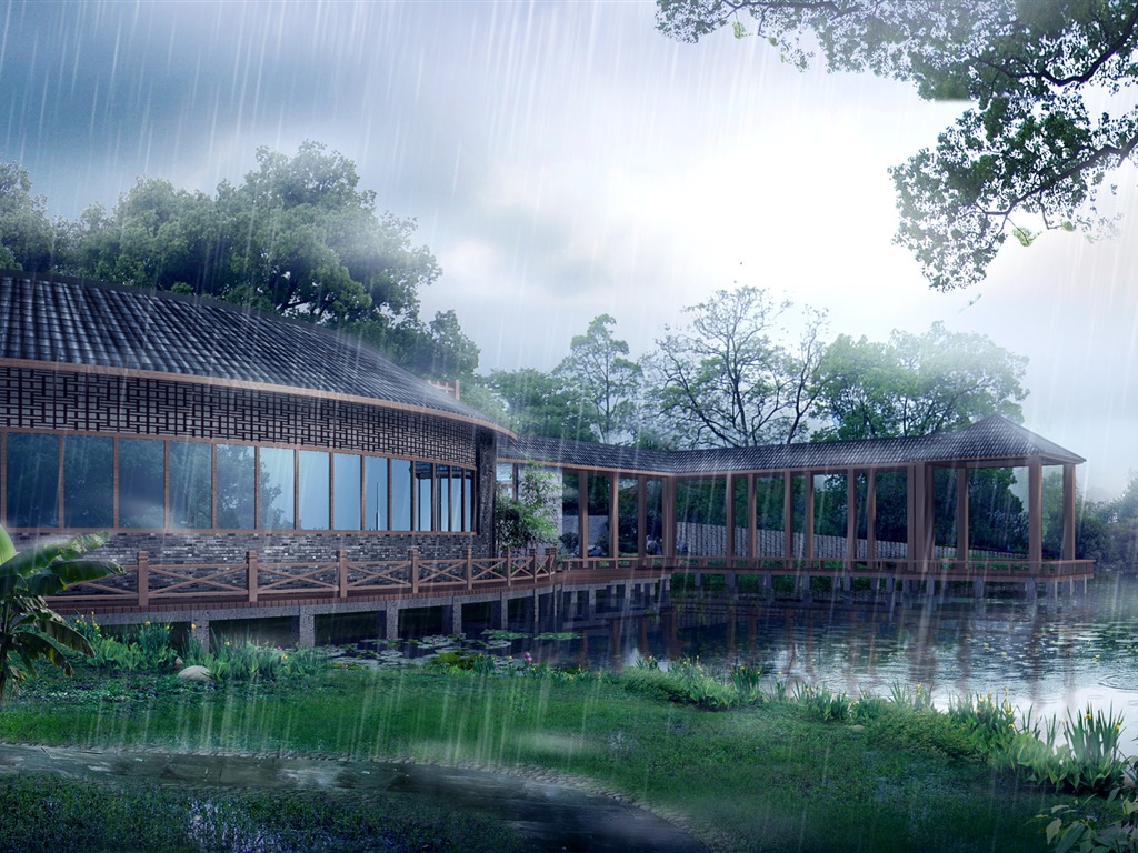 建築園林效果 高清壁紙(一) #15 - 1024x768